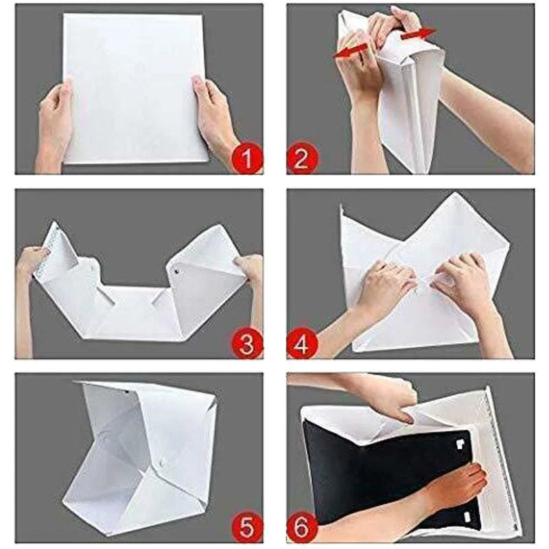 Photography LED Light Room Photo Studio Light 6 Color Backdrops Photobox For DSLR Camera Portable Folding Photobox Photography