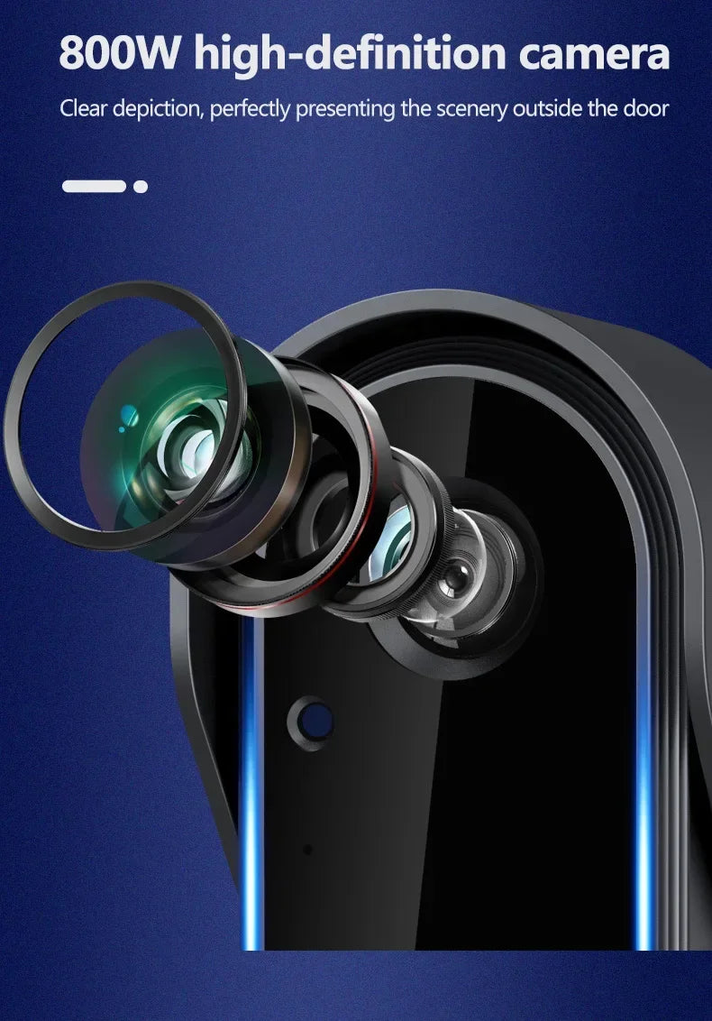 Wireless Intercom Doorbell Night Vision HD 4.3in LPS Screen Video Doorbell Camera Smart Home Security Visual Doorbell