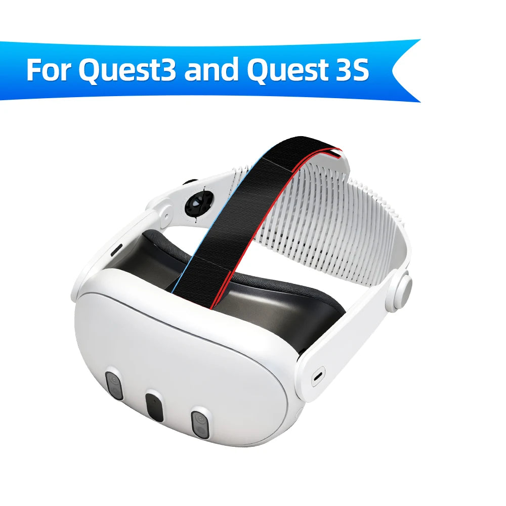 VR Meta Quest3 and Quest3S Headbands Adjustable Size Comfortable Breathable Soft Rubber Headband Accessories