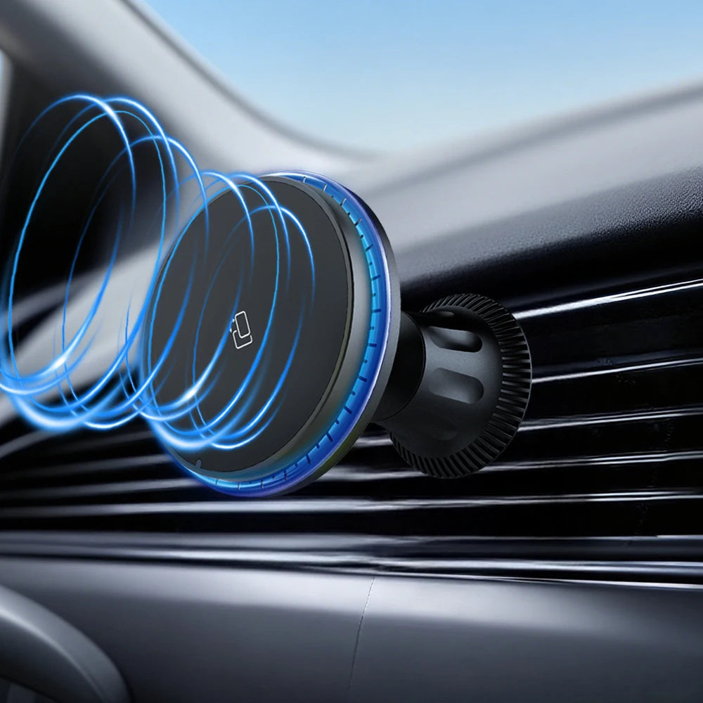 Fast charging car charger, car phone holder, wireless magnetic charger, compatible with Magsafe heat dissipation for iPhone/RG