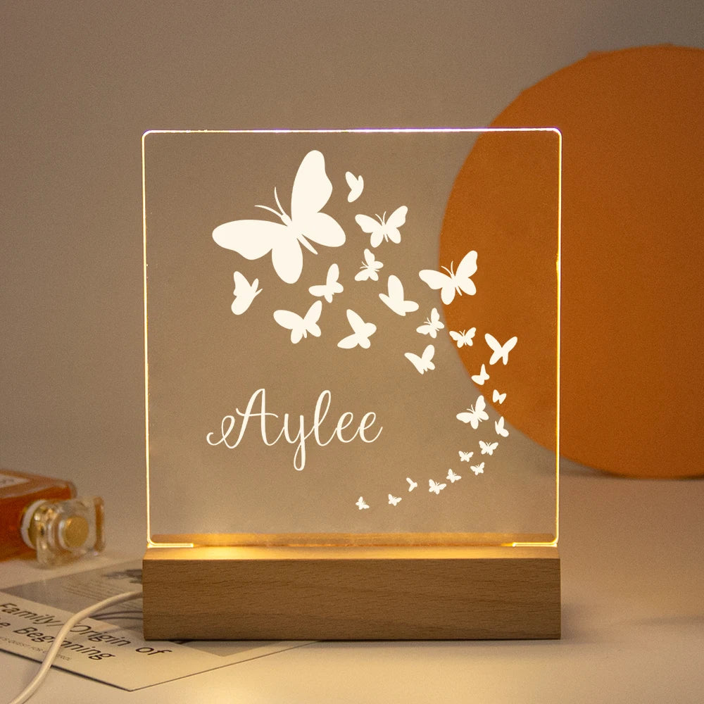 Drop Shipping Personalized Nightlight USB LED Customized Name 3D Lamp  Decoration Bedroom Toys Birthday For Baby Children Gift