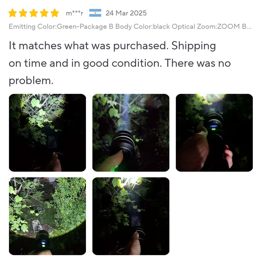 Most Powerful Long Shot LED Flashlight Zoomable Camping Torch Built-in 26650 Battery High Power Tactical Lantern for Outdoors