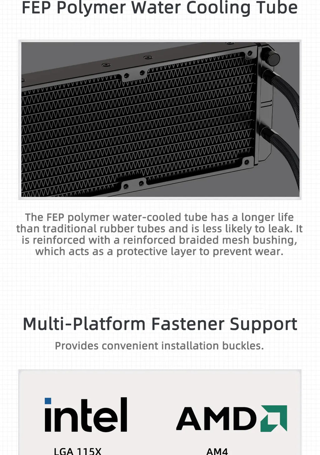 TEUCER CPU Water Cooler With JM-1 Fan All In One CPU Liquid Cooling 240mm/360mm ARGB Water-Cooled Radiator for X99 Motherboard
