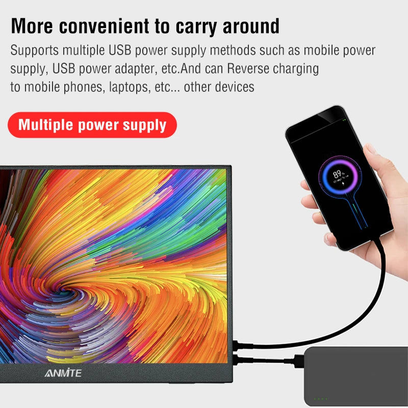 16 inch Touch Screen Portable Monitor 16:10 IPS Extended Display for Laptop with Bracket For xbox raspberry Pi