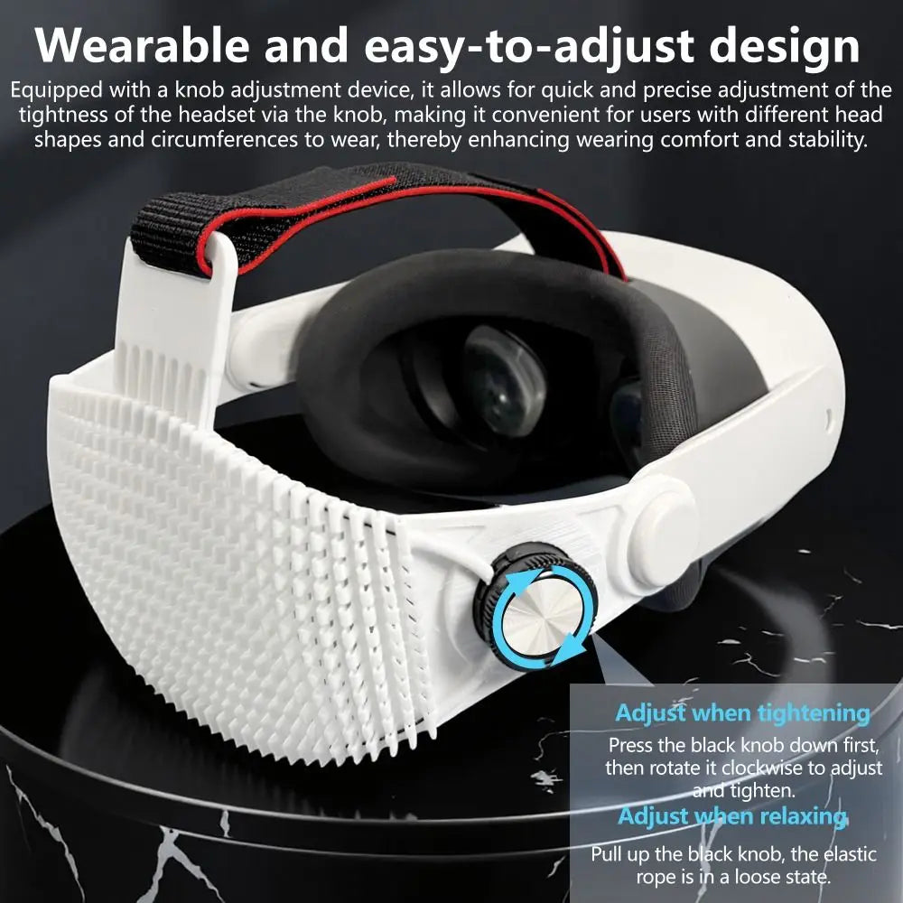 Upgraded Adjustable VR Headbands Breathable Ergonomic Head Strap Durable Soft Silicone VR Accessories for Meta Ques t3/Quest 3S