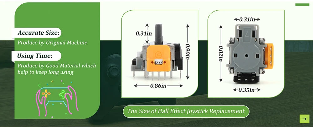Hall Effect Joystick for Xbox Controller No-Drift Gamepad Thumbstick 3D Analog Sensor Durable Upgrade Replacement Repair Parts