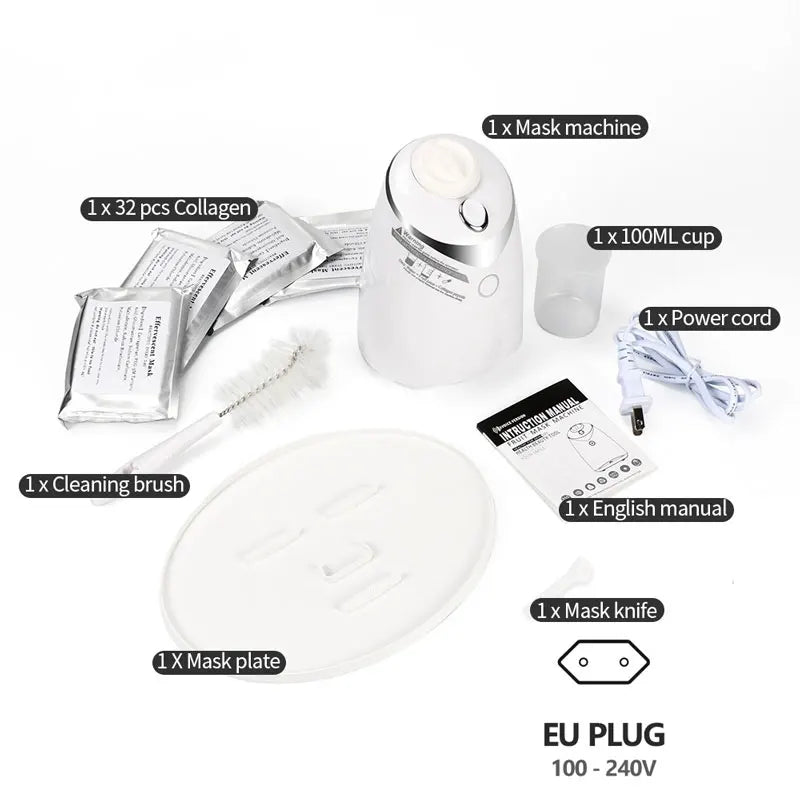 DIY Mini Face Mask Maker Automatic Vegetable Natural Collagen Fruit Face Mask Machine Skin Care Brush wtih 10Pcs Mask Molds
