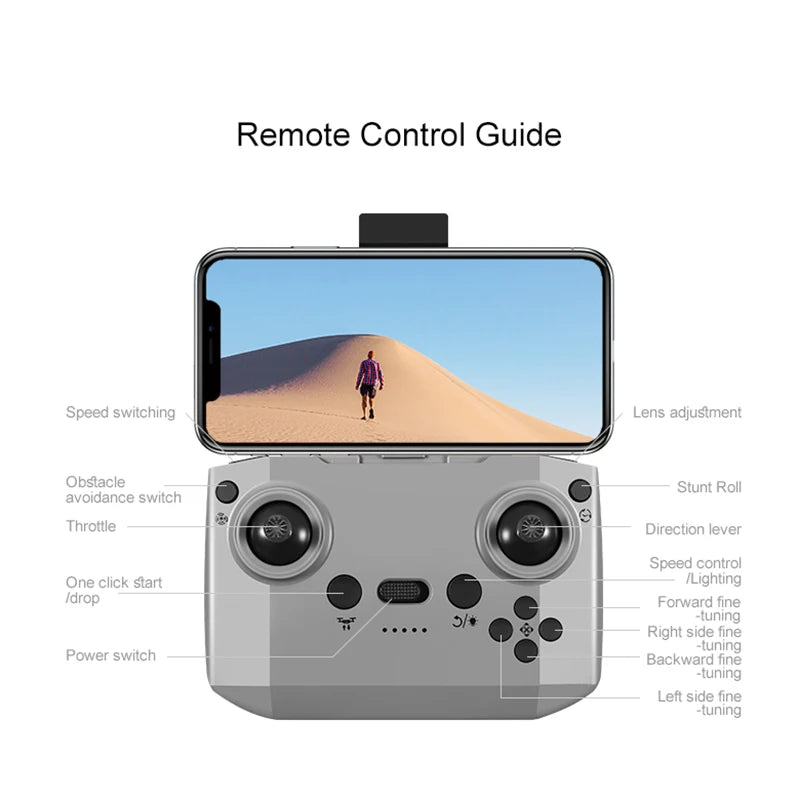 New D16 Mini Drone Dual Camera 8K HDAerial Aircraft Obstacle Avoidance UAV Fixed Remote Control Airplane Gift Toys 20000M