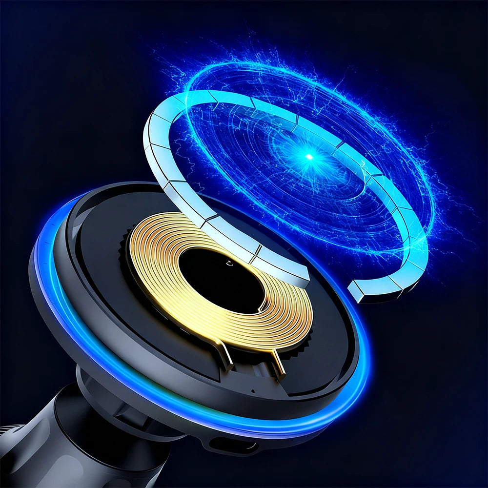Fast charging car charger, car phone holder, wireless magnetic charger, compatible with Magsafe heat dissipation for iPhone/RG