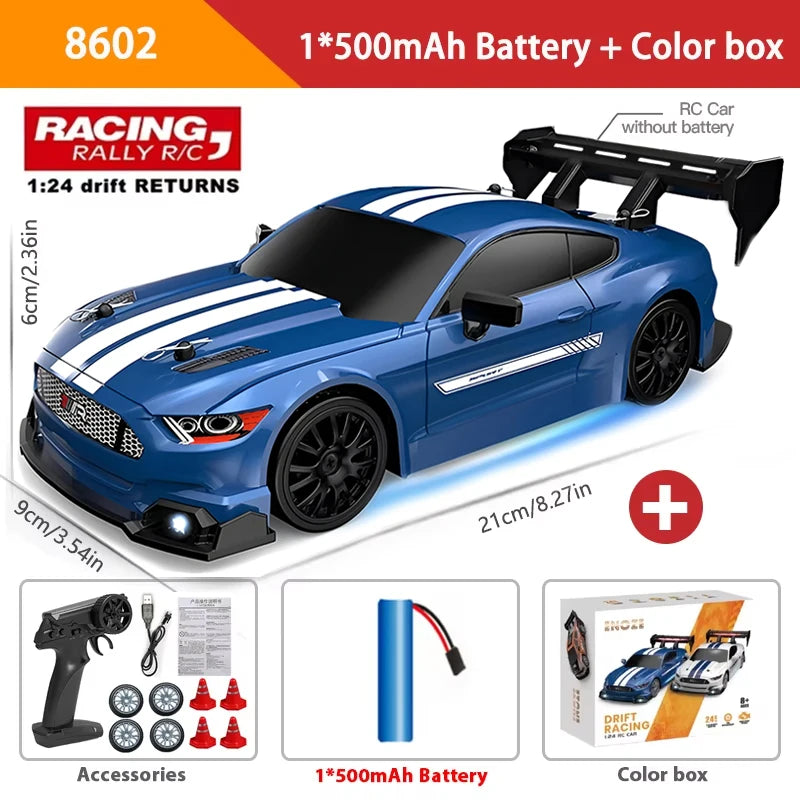4WD Remote Control Car RC Drift 1:24 20KM/H High Speed Vehicle with LED Lights Racing Sport Toy for Adults Boys Girls Kids Gifts