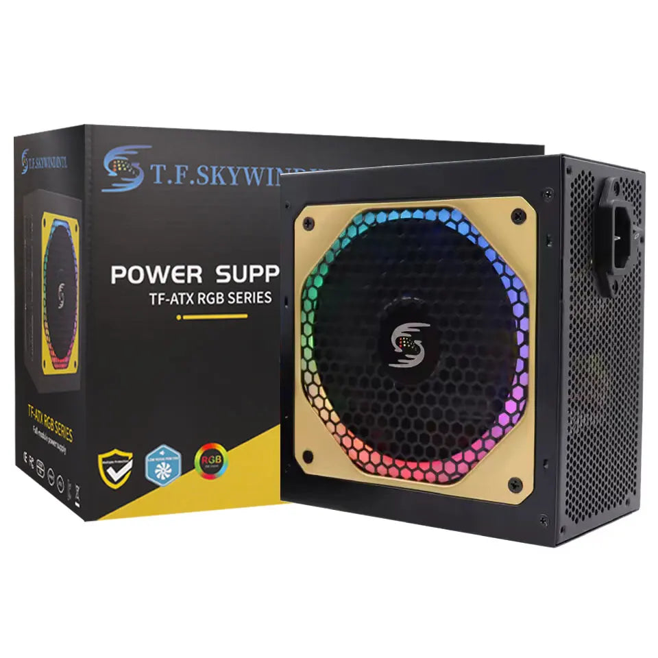 1000W RGB Dual CPU PC PSU PC Power Supply For Computer Gaming PFC Silent Fan ATX Support 3070/3080/3090 GPU Card Full Modular