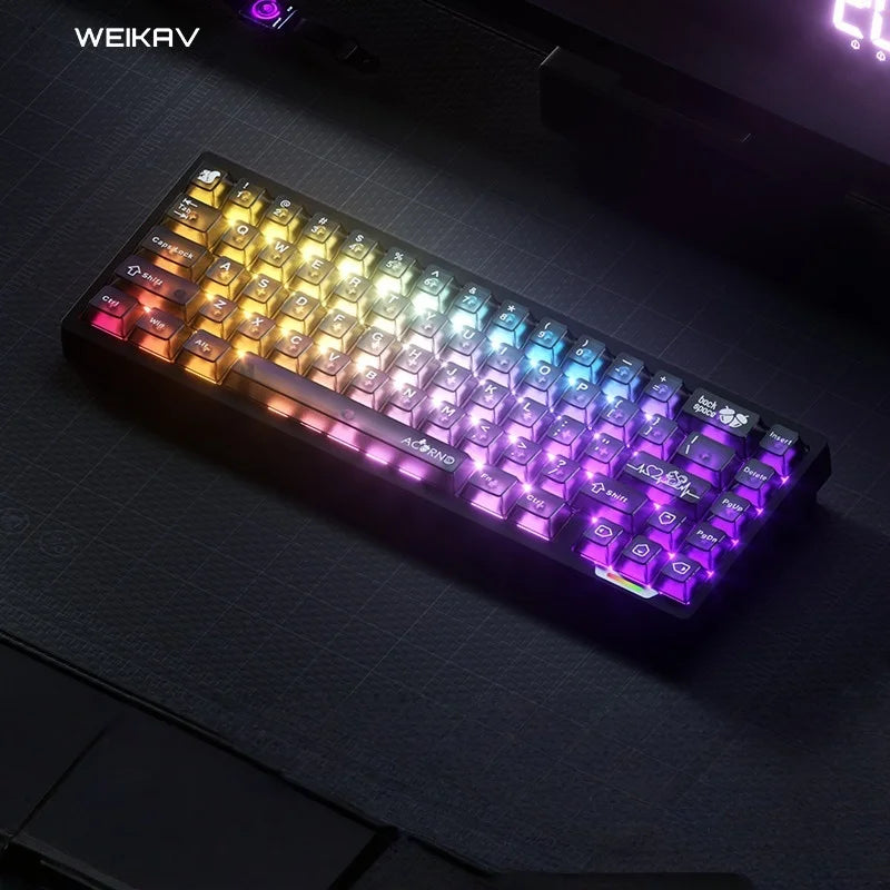 WEIKAV lucky65 V3 Gaming Keyboard Wireless Aluminum Alloy RGB Tri-mode Bluetooth Mechanical Keyboard CNC Gasket Quick Release