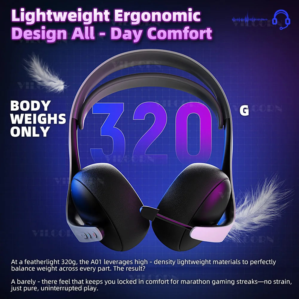 2025 Wireless Gaming Headset with Microphone For PS5 PS4 Switch Mobile PC E-sports noise-canceling Headphones 7.1Surround Sound