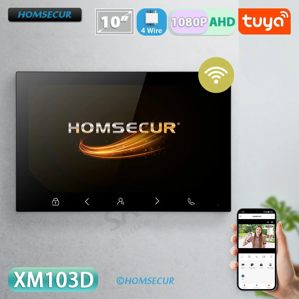 Tuya Smart WIFI Indoor Monitor 7"/10" LCD Screen for 4 Wire HD 1080P Hands Free Video Door Phone Intercom Doorbell Home Security