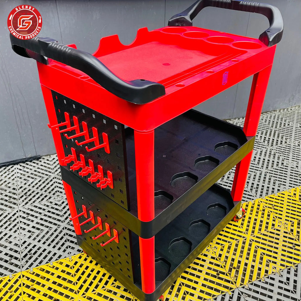 Car Wash Shop Car Beauty Tool Car Special Multi-function Plastic Three Layers Mobile Storage Trolley Shelf Toolbox