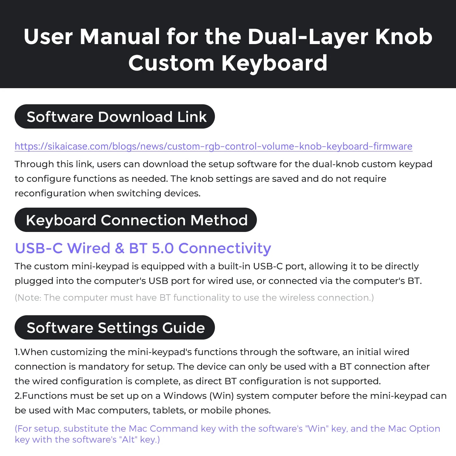 Desktop Wired Aluminum Alloy Dual-Layer Knob Wireless Custom Keyboard RGB Custom Control Volume Knob Multimedia Office Shortcut