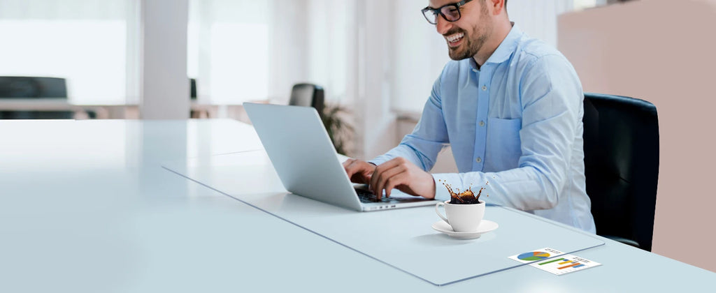 Clear Desk Mat for Keyboard and Mouse, Large Mouse Pad , Desk Protector Mat with Round Edge for Office and Home Desktop