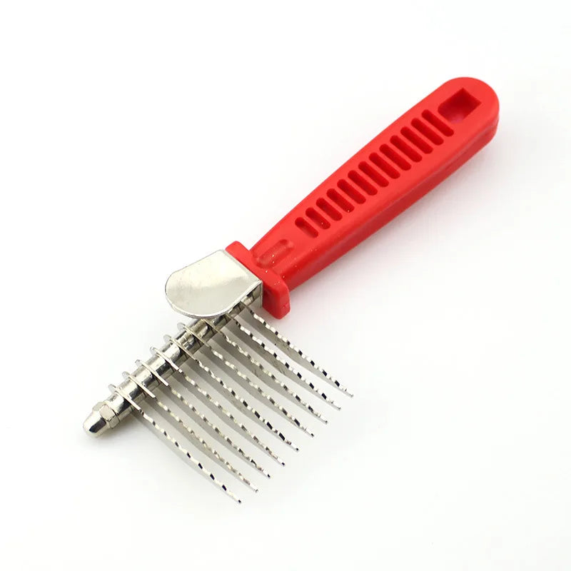 Dog Comb Pet Grooming Tools Dog Rake Comb Trimmer Stainless Steel Cat Dog Comb for Dematting Removing Dead Matted & Knotted Hair