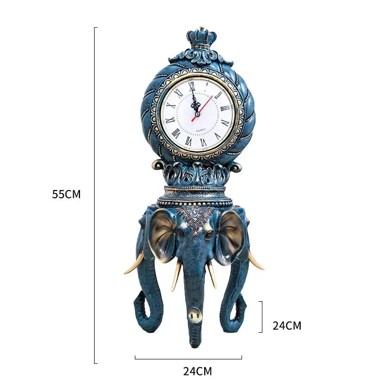 Desk Clock Vintage Creative European-style Desktop Ornaments Animal Elephant Living Room Office Bedroom Home Decoration