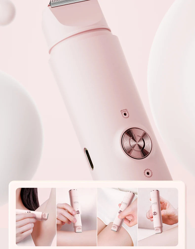 Double Head Electric Epilator Women Rechargeable Painless Hair Remover Shaver for Body Private Areas Bikini Gentle Trimming
