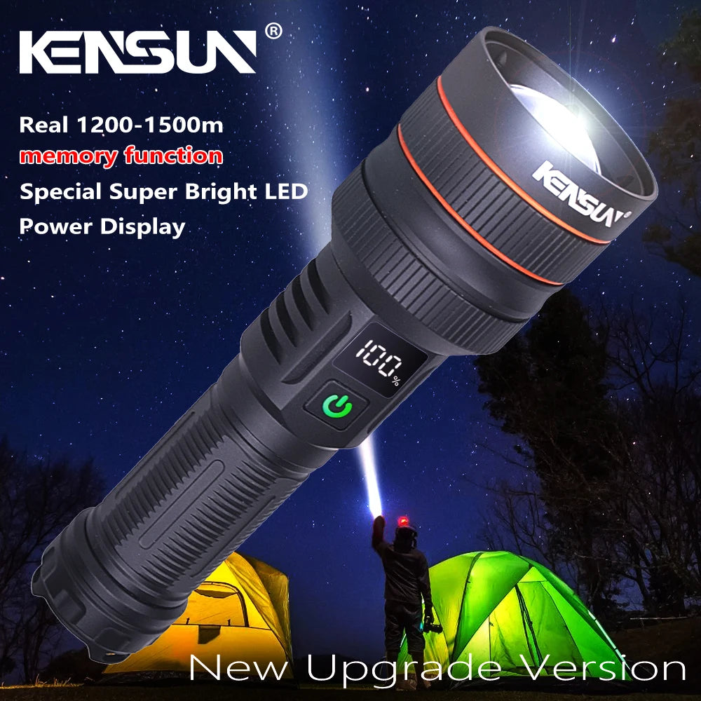 High Power LED Flashlight USB Rechargeable Powerful Tactical Torch Strong Light Lantern Super Long Range Lamp Outdoor Fishing