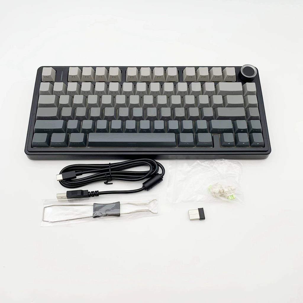 AULA F75 Gaming Mechanical Keyboard RGB Customized 75% Layout Side-engraving Gasket Mounted 80keys PBT Gradient Keycaps keyboard