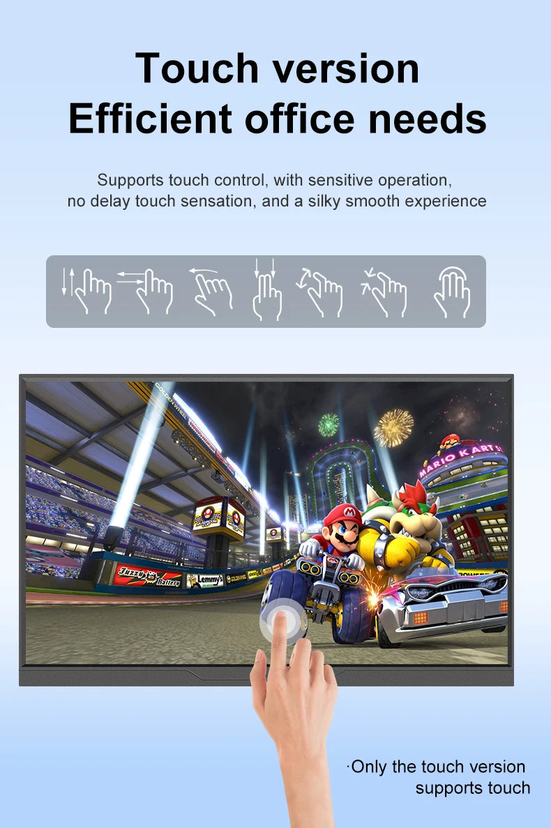 16inch Portable Monitor 120HZ 100%sRGB Display FHD External Second Computer Screen Gaming for PC Laptop Cell Phone Ps4/5 Switch