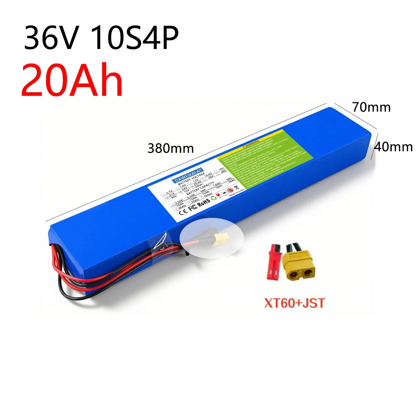 36V 10S4P 20Ah 18650 Battery Pack 250-750W  30A BMS 36v Lithium Li-ion Battery Electric Scooter 42v Electric Scooter Battery