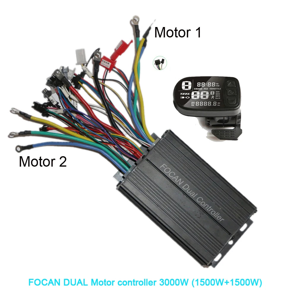 48V 60V 3000W Dual Drive Motor Controller Double Two 2 pcs brushless speed driver For E Bike Scooter 36V 48V 60V 72V