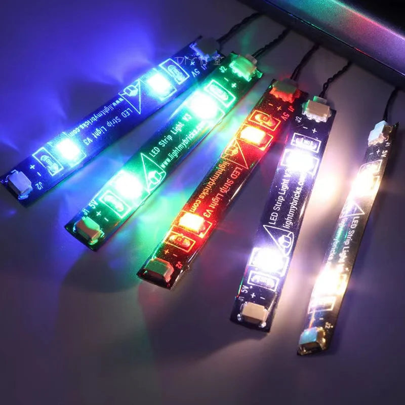 LYBMTWF 10 pieces of LED flexible light strips,,powered by Usb,DIY lighting accessories, Light up your blocks
