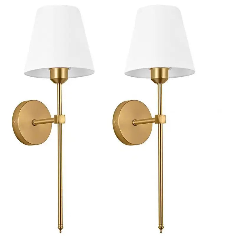American Industrial Style Wall Lamp Fabric Lampshade Bedroom Bedside Sconces Retro Bathroom Night Light Fixture Home Decoration