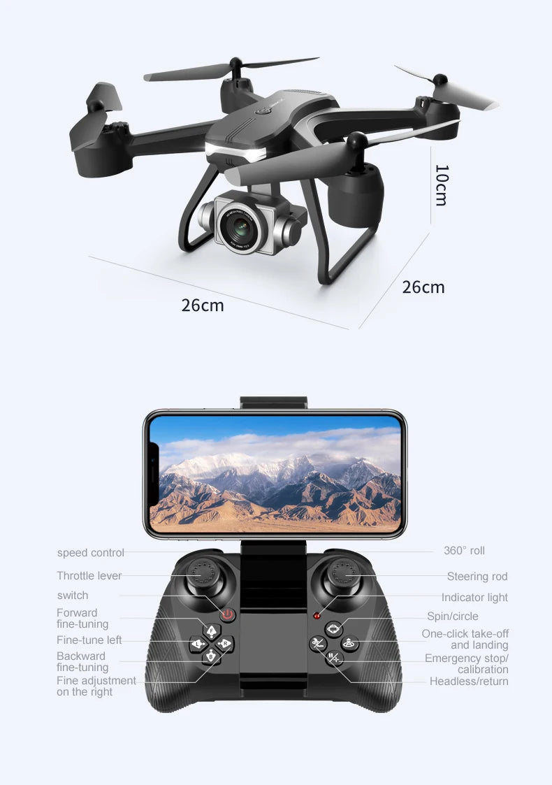 V14 Drone 4k Profession HD Wide Angle Camera 1080P WiFi Fpv Drone Dual Camera Height Keep Drones Camera Helicopter Toys