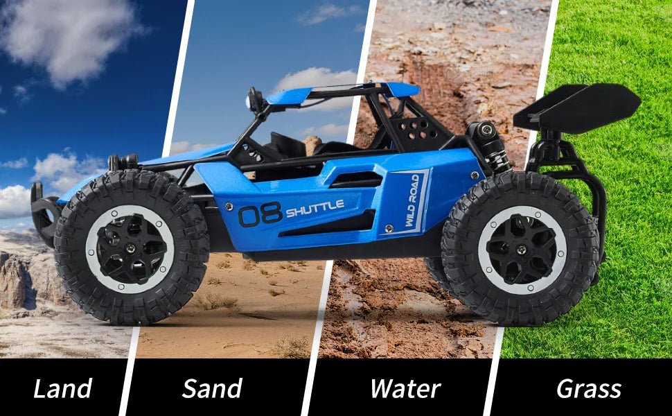 1:16 Scale Remote Control Monster Truck High Speeds 20KMH Off-Road RC Car with LED Lights for Adults Kids Durable Gift Ready for