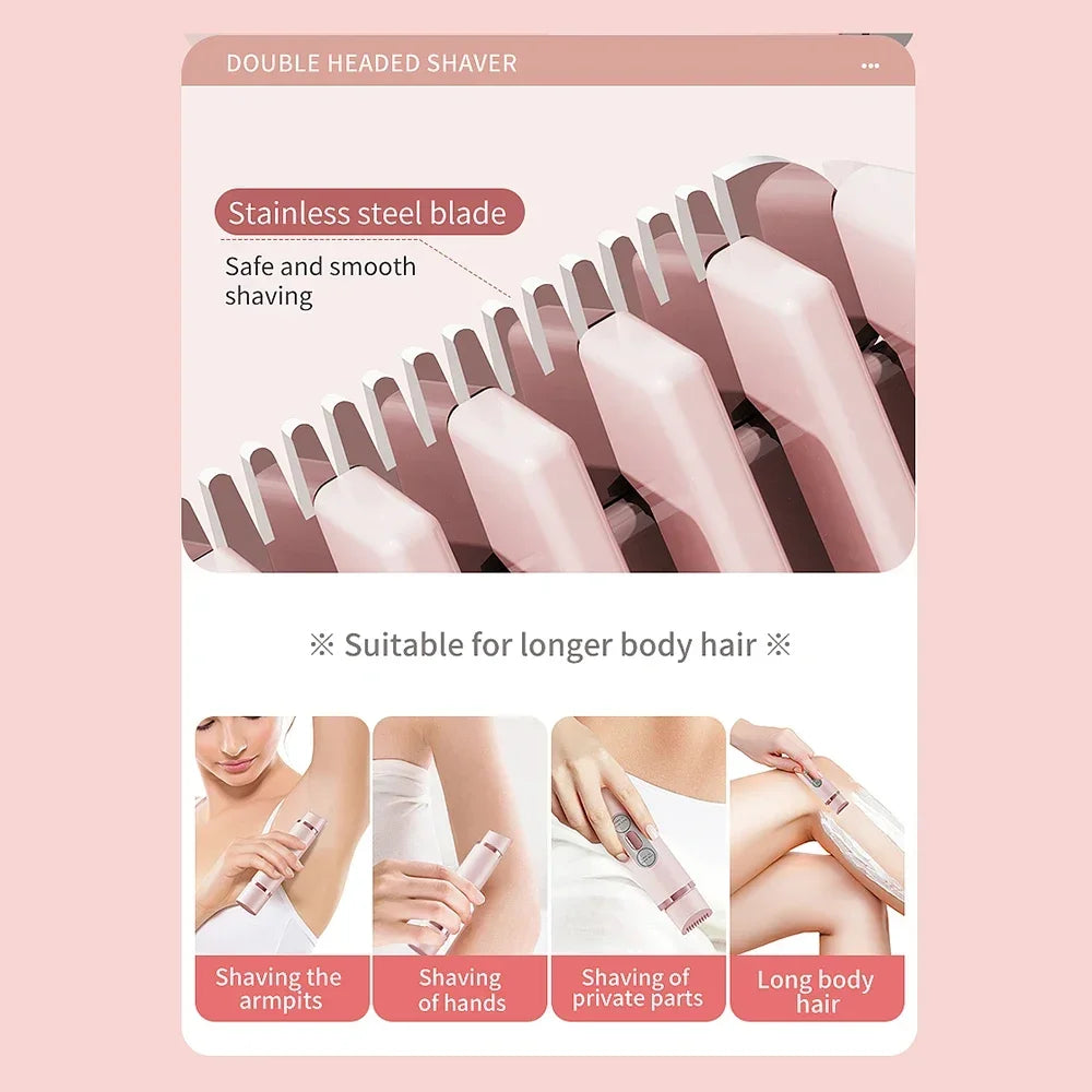 Electric hair trimmer for women 2-in-1 Electric razor Body hair trimming tools Hair removal tools Body shaver