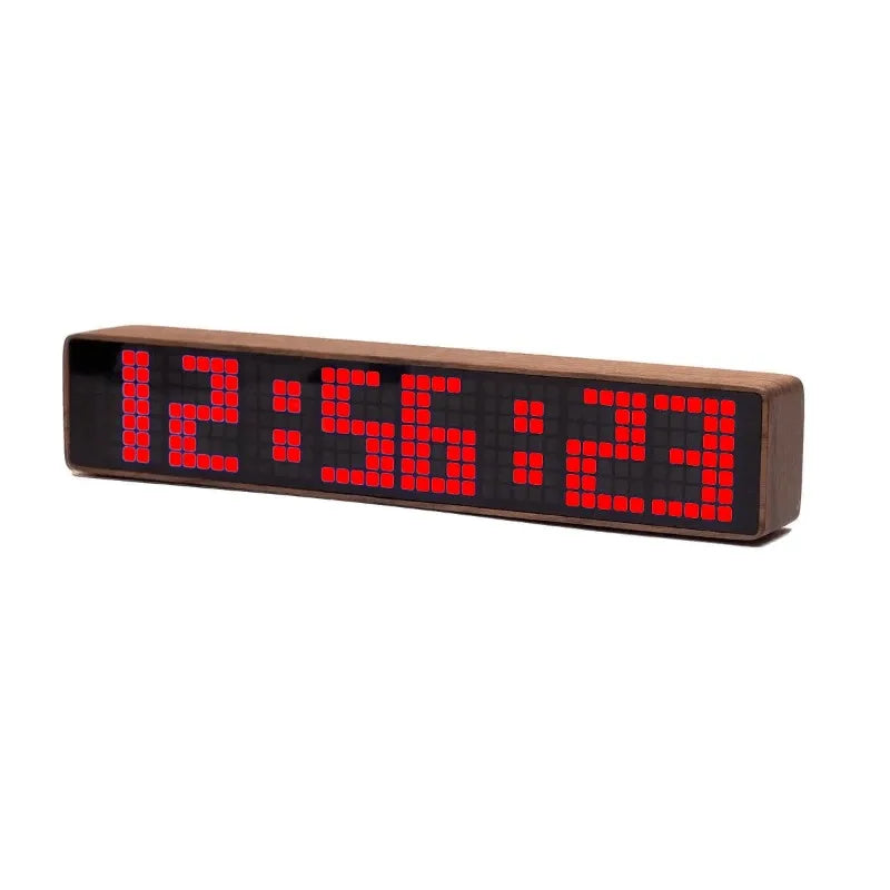 LED Desk Clocks Solid Wood Table Clocks Creative Digital Electronic Clock Modern WiFi Desktop Clock for Living Room Furniture