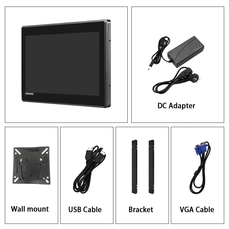 15.6 Inch 1000 Nits Flat True Capacitive Touch Screen Monitor 1920*1080 Open Frame Industrial Waterproof Display With VGA HDMI