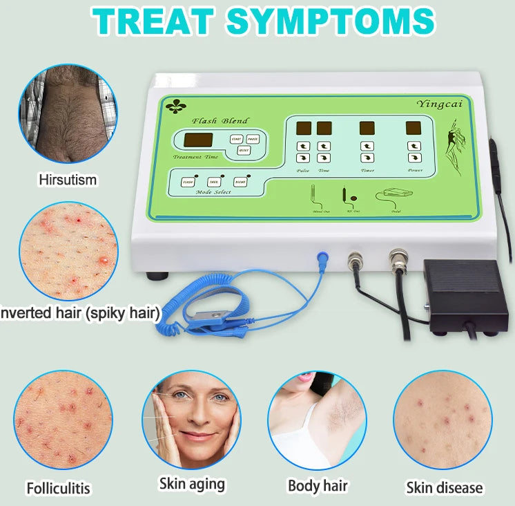 2025 Portable Electrolysis Epilators Removal Device Painless Electrolysis Machine Electric Needle Hair Removal for Men
