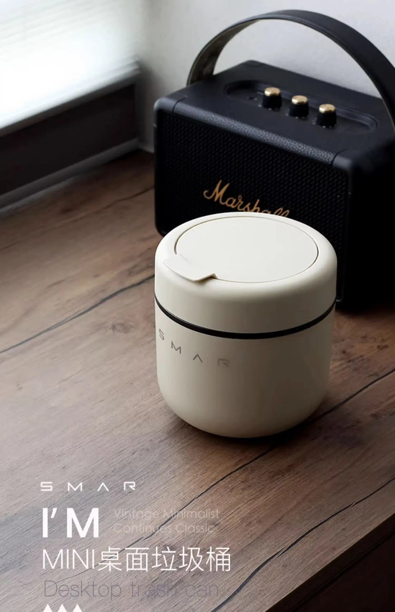 Desktop trash can Cute small new mini home desk office desk creative cover