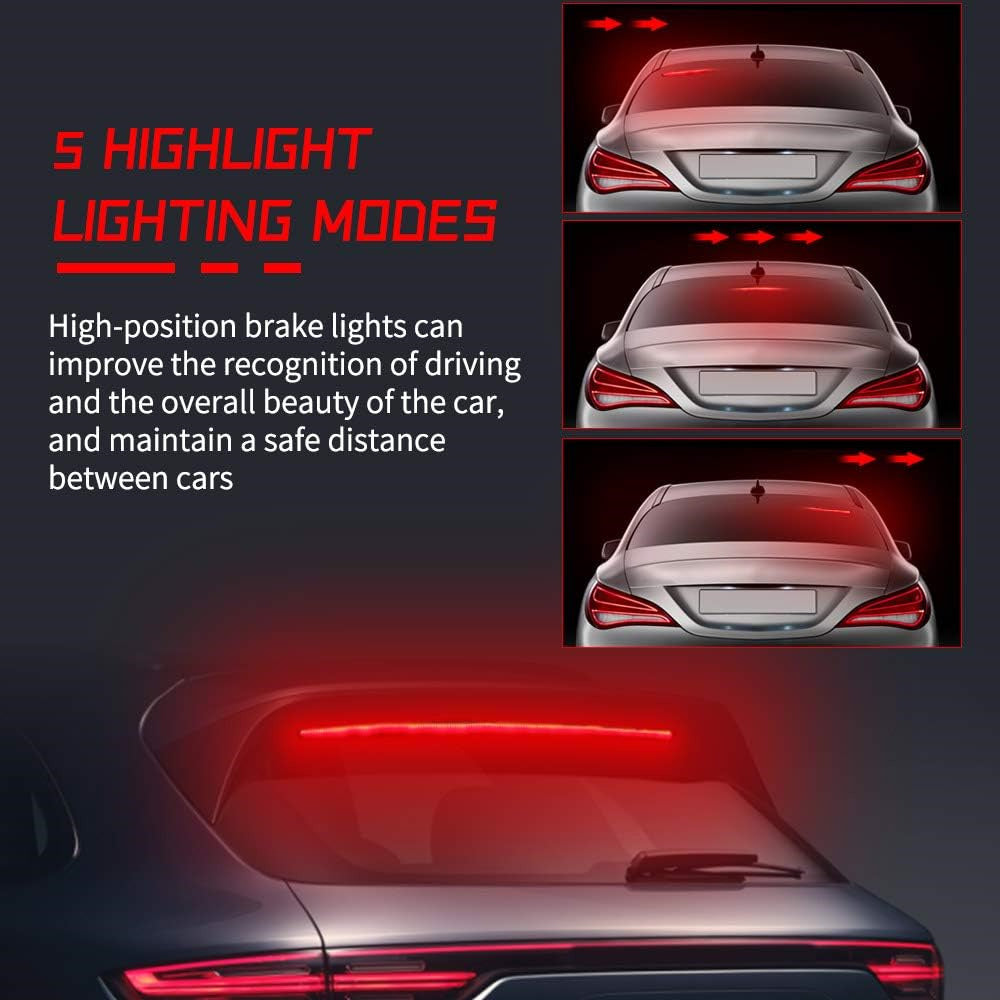 Car LED Brake LED Strip LightWaterproof Tailgate Strip Warning Strobe Emergency Flashing Driving Brake Turn Signal Lamp