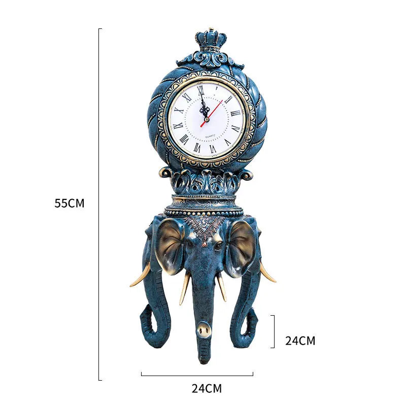 Desk Clock Vintage Creative European-style Desktop Ornaments Animal Elephant Living Room Office Bedroom Home Decoration