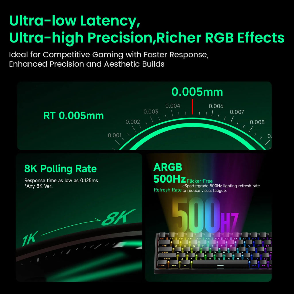 Akko MonsGeek FUN68 HE Magnetic Keyboard 65% Rapid Trigger 0.005mm 8K ARGB Mechanical Gaming Custom Keyboard for Pc Gamer Esport
