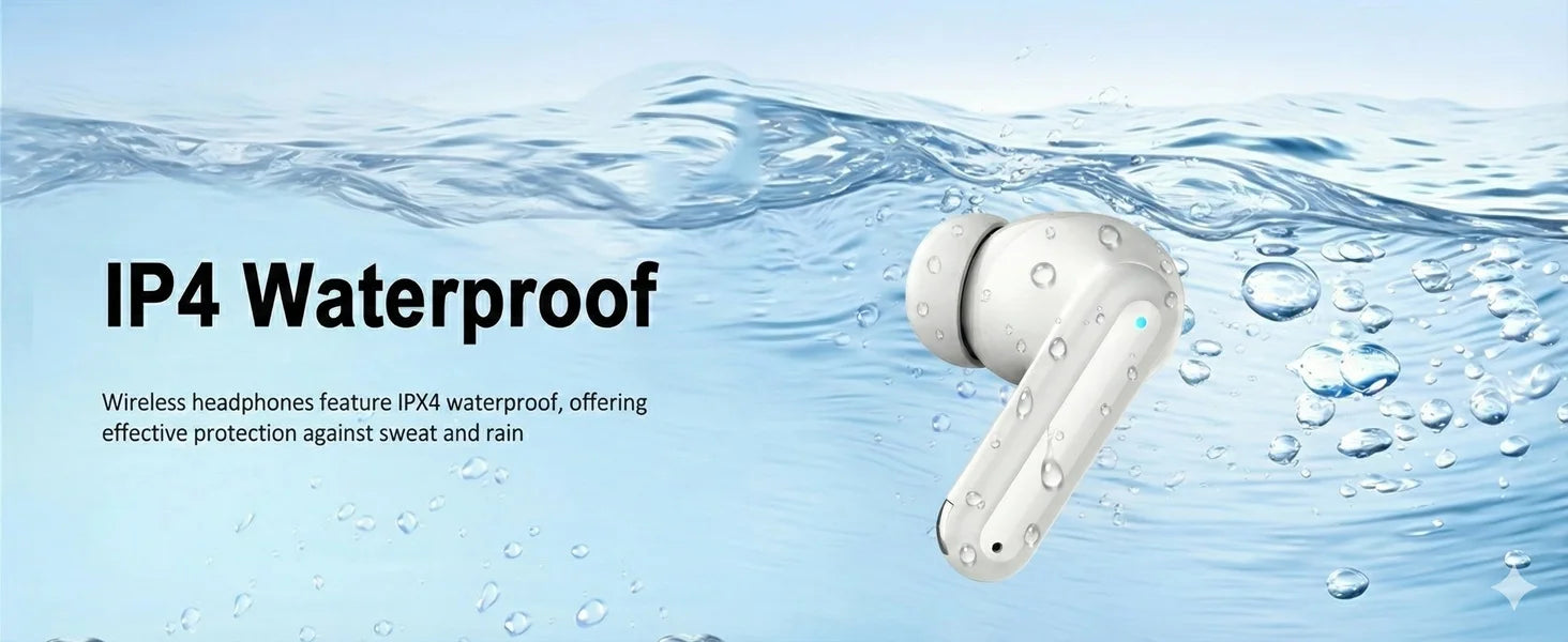 ANC ENC Wireless Earbuds HiFi Stereo Sound Bluetooth 5.4 Gaming Headphones Sport Noise Cancelling Earphones for gym running