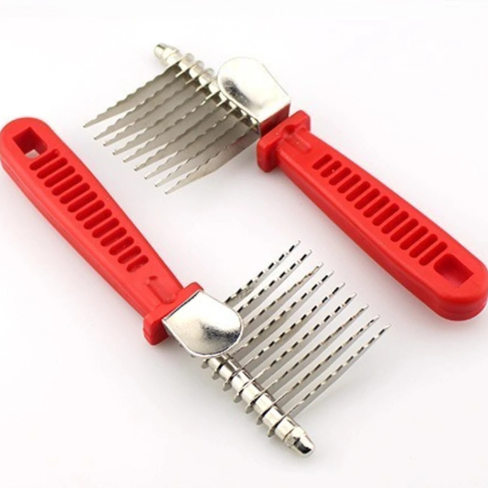 Dog Comb Pet Grooming Tools Dog Rake Comb Trimmer Stainless Steel Cat Dog Comb for Dematting Removing Dead Matted & Knotted Hair