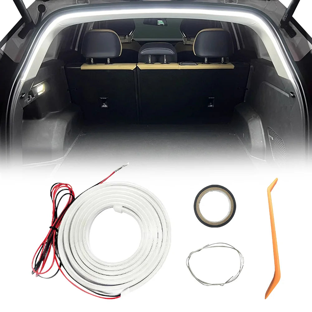 LED Dynamic Flowing Light Strip Self Adhesive Automatic Tail Box Light Car Trunk Ambient Lighting Strip for SUV Truck Decoration
