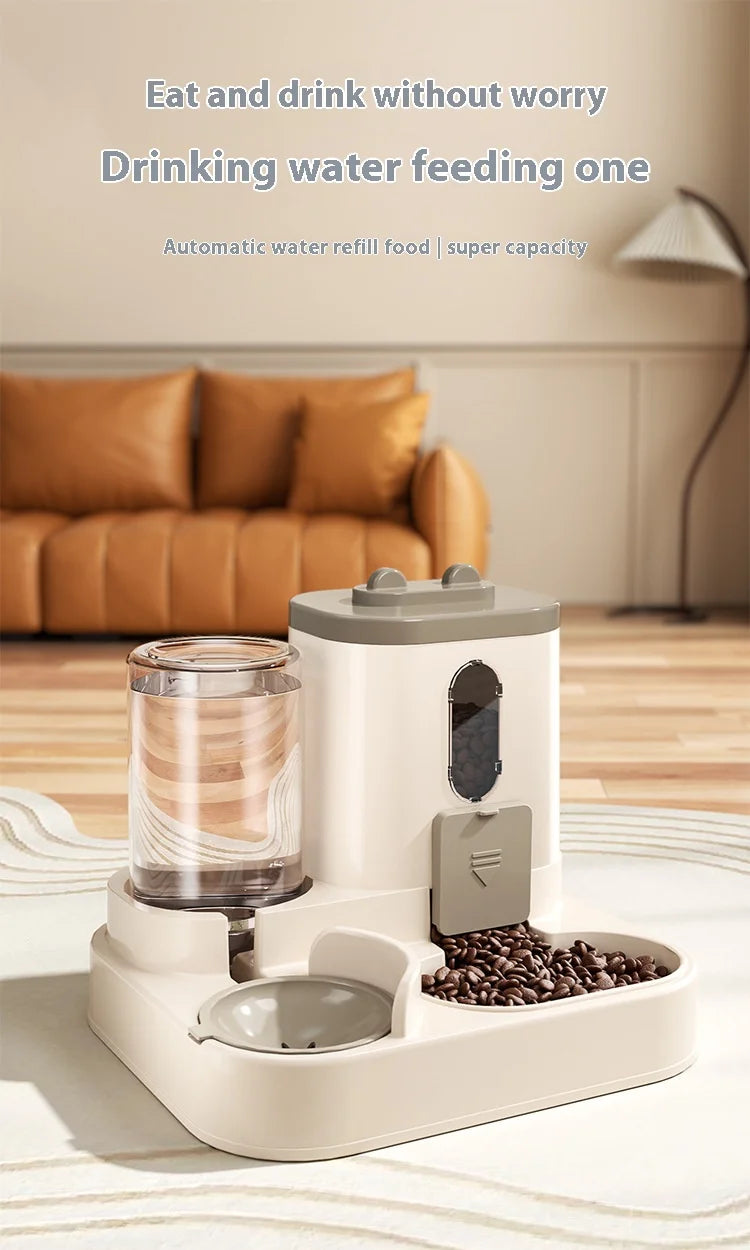 FF-6 Automatic Dog Cat Feeder and Water Dispenser Gravity Food Feeder and Waterer Set with Pet Food Bowl Universal Pet Products