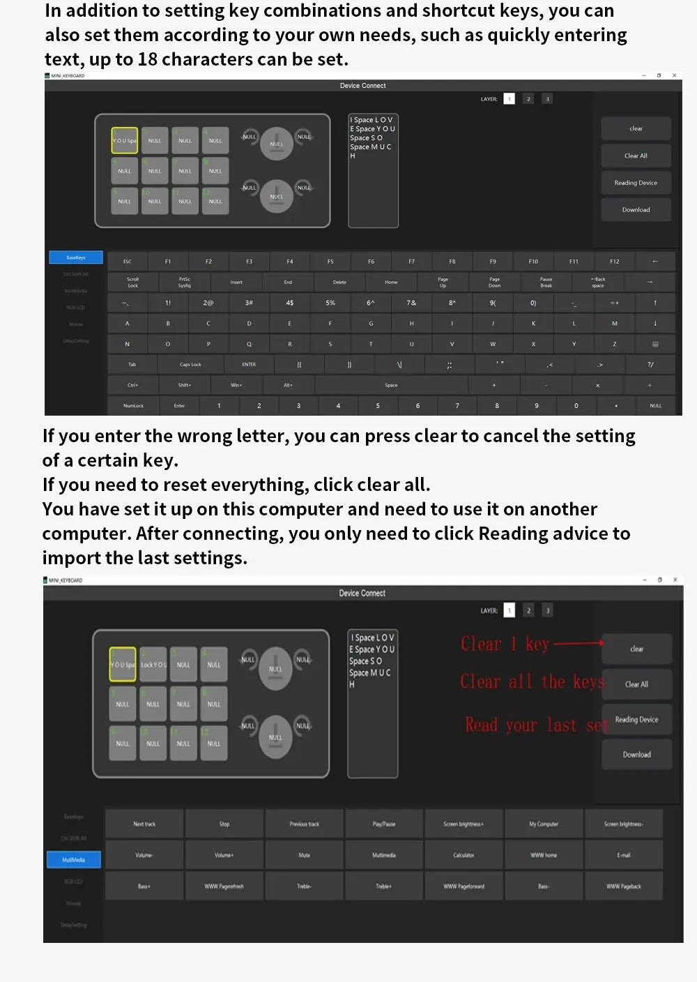 12 Keys 2 Knob Custom Mechanical Keyboard 3 Modes Bluetooth 2.4G Macro Programming Keyboard Hot-swapping Keypad for Gaming PS