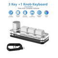 Mini Macro Mechanical Keyboard with 3 Keys 1 Knob USB RGB Gaming Custom Programming Switch Portable Keypad for PC Game Photoshop