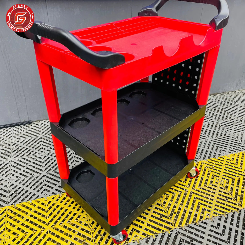 Car Wash Shop Car Beauty Tool Car Special Multi-function Plastic Three Layers Mobile Storage Trolley Shelf Toolbox