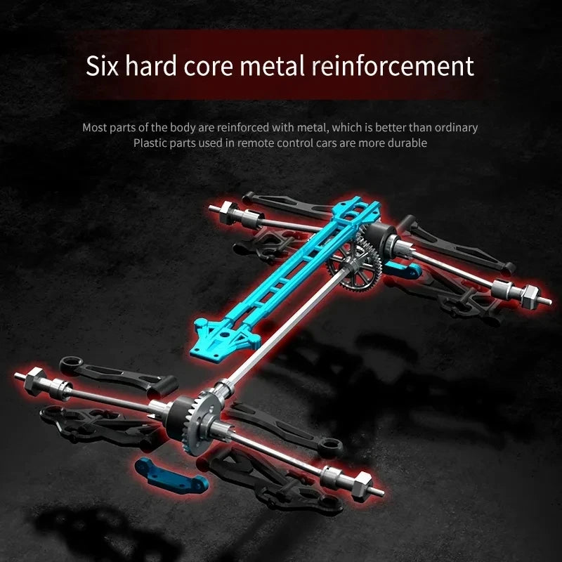 1:16 80km/h Brushless RC Drift Car With LED Lights 4WD Electric High Speed Racing Remote Control Monster Truck for Kids Adults
