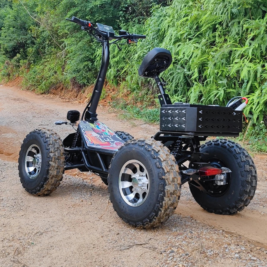 Travel Electric Scooter 60v 60ah 21 inch 10000W 4 Wheel Folding Adult All Terrain Vehicle Quad Wheel Scooter 4x4 All Terrain